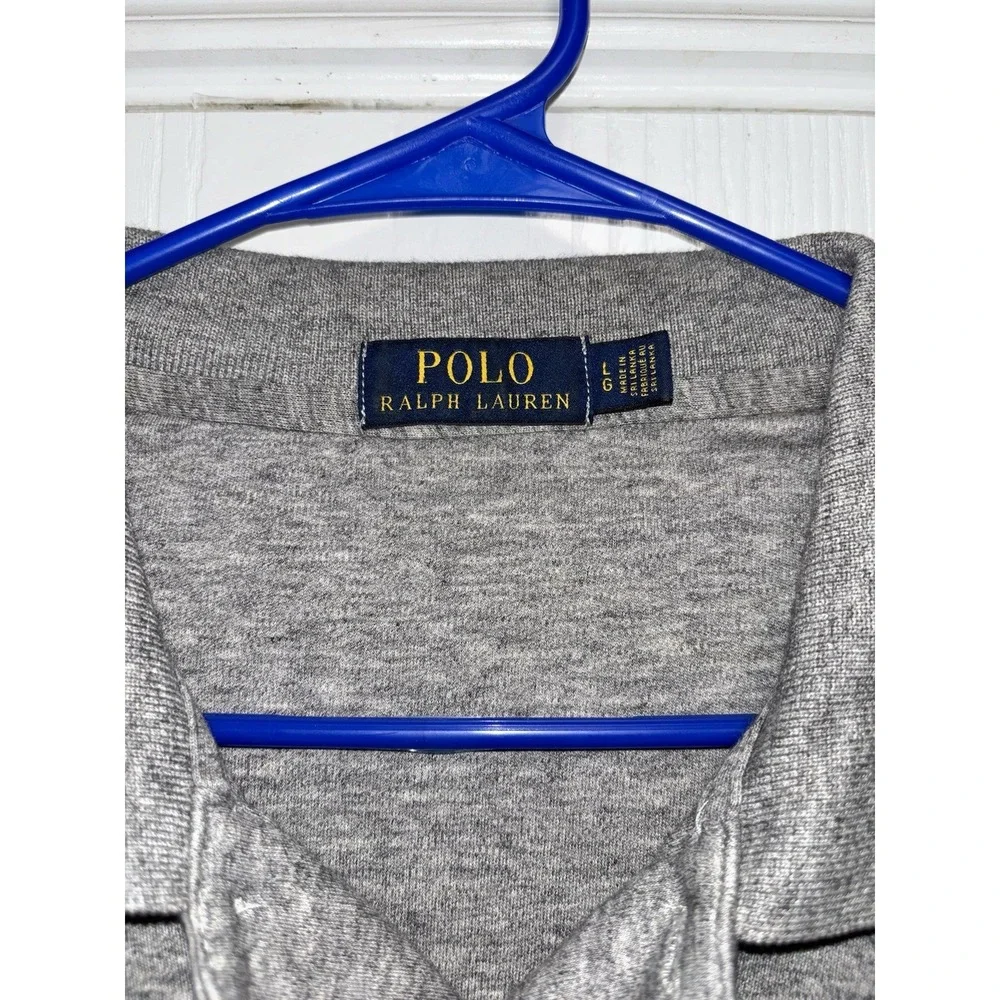 Polo by Ralph Lauren Men's Polo Shirt Gray Short Sleeve Size‎ Large Embroidered